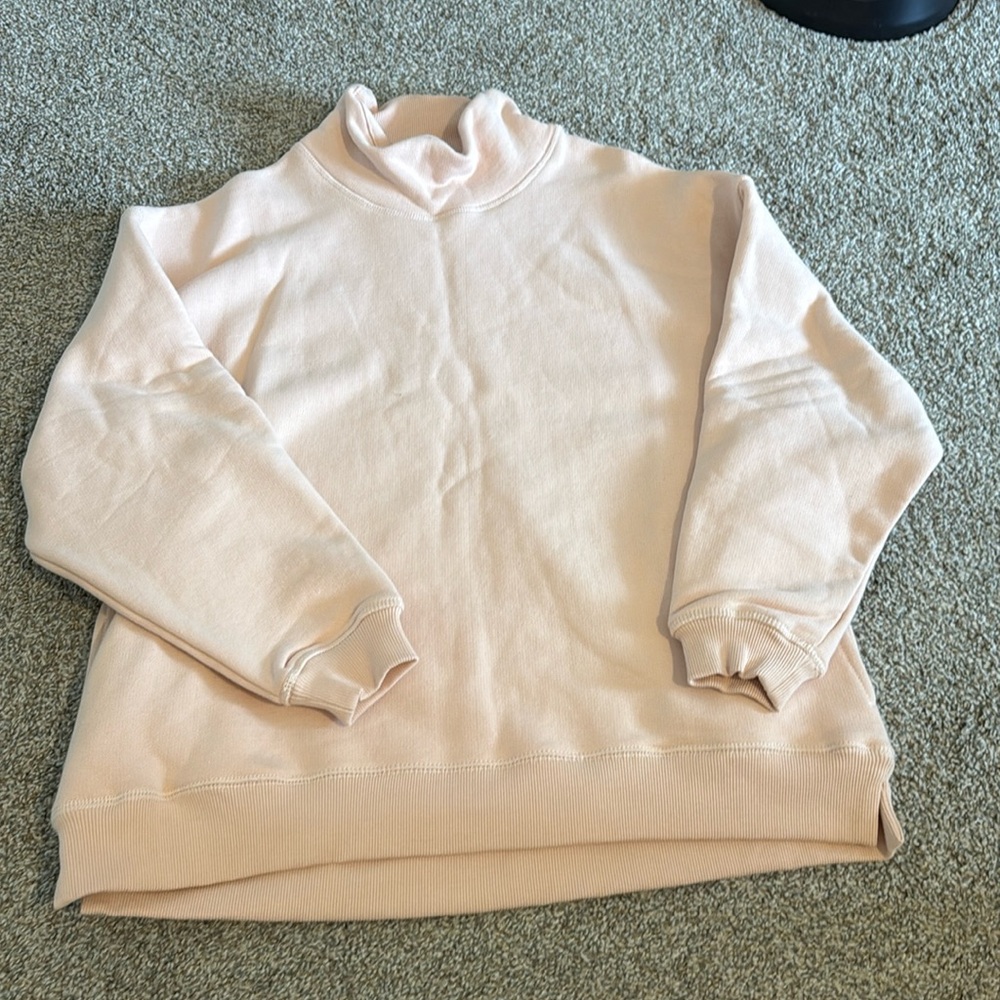Free People Movement light pink mock neck sweatshirt